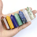 Natural 5CM Gemstone Point Hexagon Tower Shape Stones 6 Sided Crystal Carved Crafts for Gift Decoration