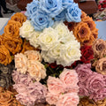 M831 Hot Sale Home Decoration Flower 9 Head Rose Silk Artificial Flowers Bouquet