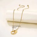 Minimalist Hollow Double Circle Necklace Stainless Steel Round Circle Pendant Necklace for Women