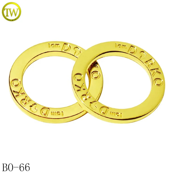 Luxury Safety Heavy Duty Flat Metal Rings Personal Logo Decorative O Buckle for Swimwear Good Plating Parts Stylish Flat Metal O