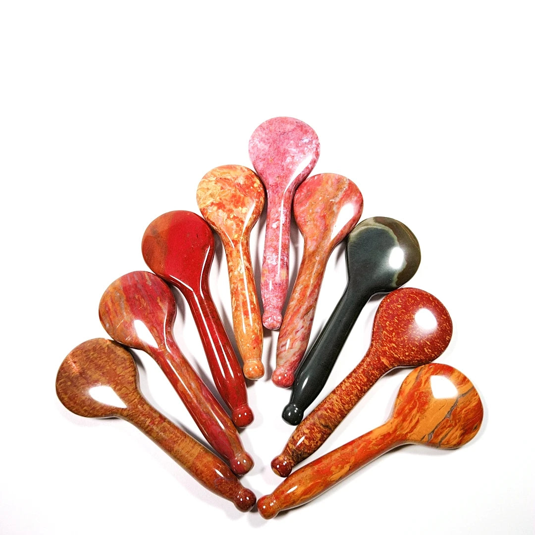 HY Hot selling natural spoon scraping massage face mookaite jasper guasha board