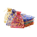 Lanwei 10*12cm Rose Drawstring Organza Bag Pouch 9 Colors Logo Printing Sheer Jewelry Gift Bags Valentine Wedding Party