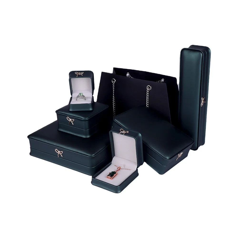 FADELI Gold Pink PU Leather Jewelry Boxes Ring Box Jewellery Packaging Pendant Bangle Necklace Wholesale Jewelry Packaging Box