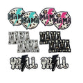 Wholesale Iron-On Glitter Leopard Print Mama Star Patch 3D Sequins Embroidered PVC Patches for T-Shirt Hoodies Hat