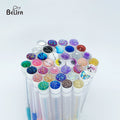 Belifa Eyelash Brush Mini Jewel Tube Empty Mascara Yellow Tube with Silicone Brush Eyelash Wand Mascara Brush Plastic test Tube