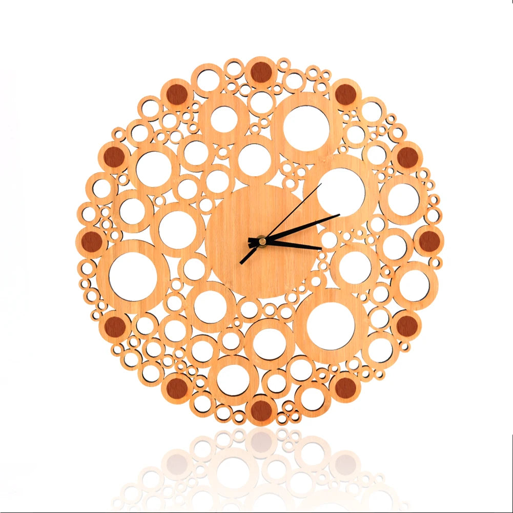 Custom Modern Clock  Wall Art Laser Cut Wooden Oversize 40cm  Wall Clock  for Home Decor Gifts
