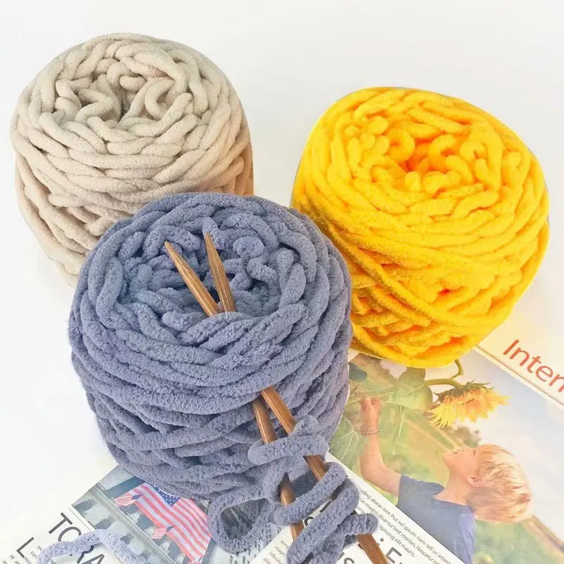 Diy Hand-Woven Round Roll Pattern Carpet Shoes Bags Garments With 6mm 8mm Coarse Wool Scarf Thread Macrame Metal Nylon Material