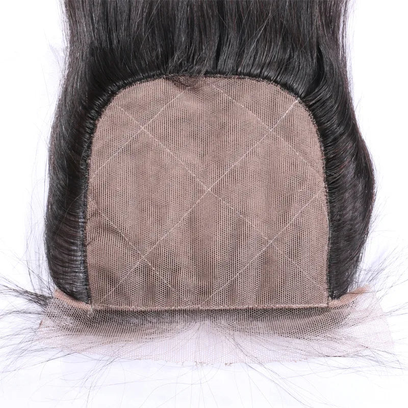 Undetectable Invisible Knot Top Closure for Women Natural Color 4*4 Natural Hairline Remy Grade Brazilian Human Hair Silk Base
