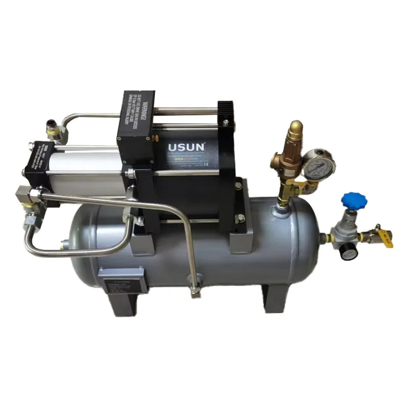 USUN Model: AB05T-20L 5:1 20-40 Bar Complete Haskel Air Pressure Amplifier with 20 Liters tank and Pressure Regulator