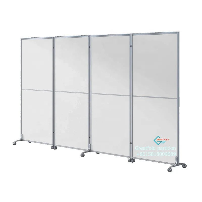 Portable Mobile Folding Room Dividers Office Privacy Screen Partition Whiteboard Screen Partition With Wheels