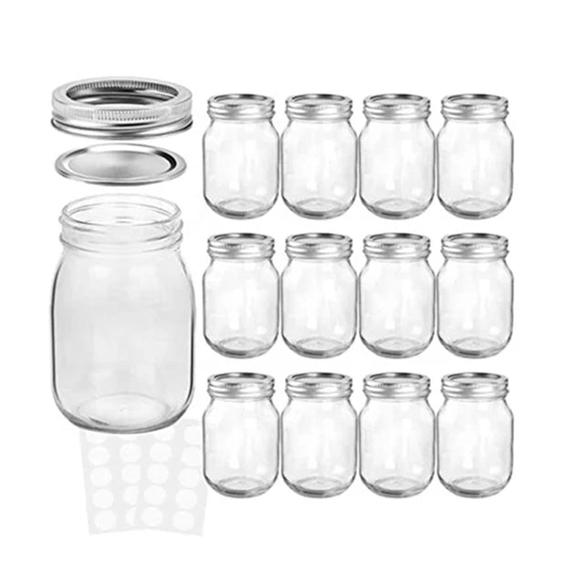 Glass Beverage Glass Jars 250ml 8oz Wide Mouth Round Mason Jar with Metal Lid Factory Price Lower Price