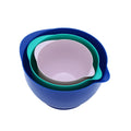 Colorful 3pcs Plastic Bowl Set with Lid Customized Sustainable Kitchenware for Salad Mixing & Serving for Parties