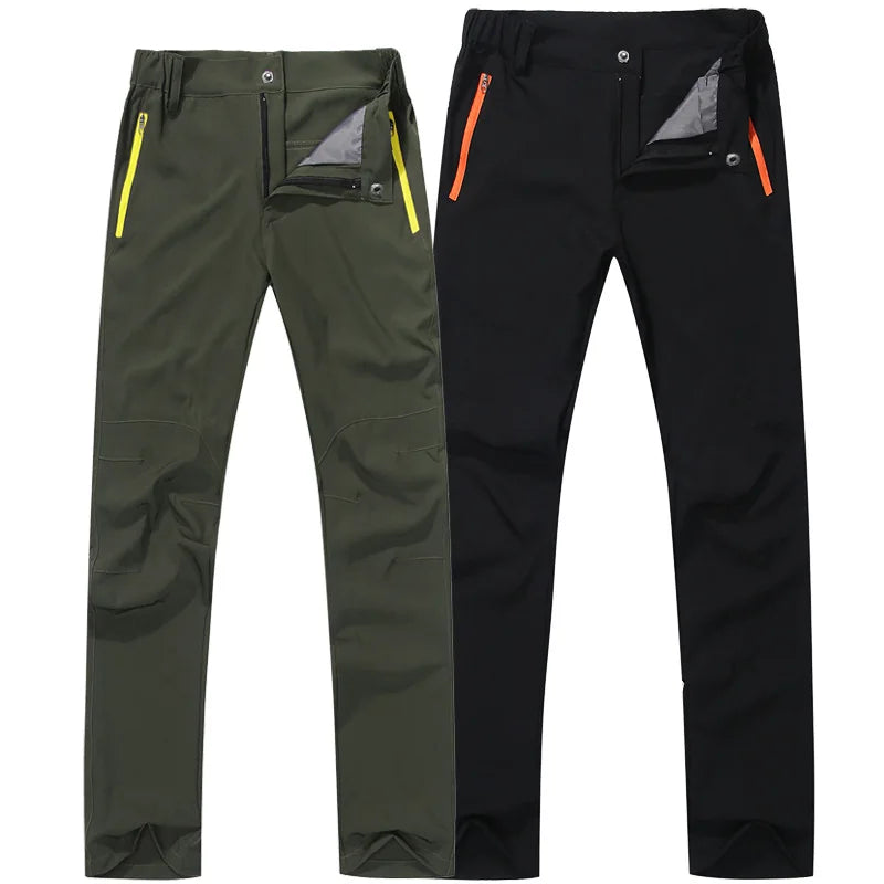 New Men's Autumn Outdoor Thick Waterproof Hiking Trousers Climbing Pants