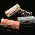 Handmade Custom Durable Rouge Organizer Bag Floral Lipstick Holder with Mirror