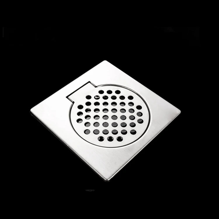 HF 6 Inch 150mm 304 Stainless Steel Square Eco Friendly Bathroom Hotel Shower Drain Cover Balcony Floor Strainer Toilet Drainer