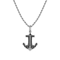 925 Sterling Silver Jewelry 18K Gold Plated Boat Anchor Pendant Charm Brown Black Leather Cord Chain Necklace