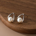 Fashion Jewelry 925 Sterling Silver Simple Hollow Water Drop Stud Earrings for Women 925 Silver Pearl Earrings Wholesale
