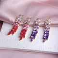 High-Grade Gradual Zircon Wheat Tassel Earrings Long Exquisite Drop Fashion Jewelry