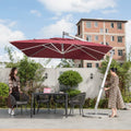 3X3 Modern Garden Square PVC Umbrella Large Outdoor Backyard Furniture with Sun Parasol Lights for Beach Restaurant or Hotel