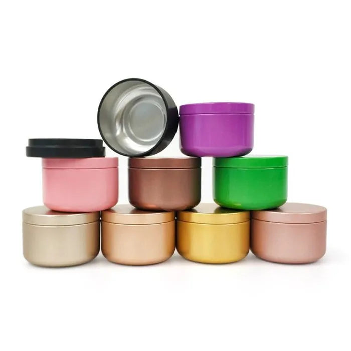 Factory 2oz 4oz Gold Rose Gold Black White Red pink Purple Green Blue Colorful Aluminum Metal Jar Tins Can for Cosmetic Cream