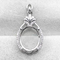 Sterling Silver 13*15mm Semi Mount Pendant Empty Frame Blank Support Setting S925 Base Holder Without Center Stone for DIY Inlay