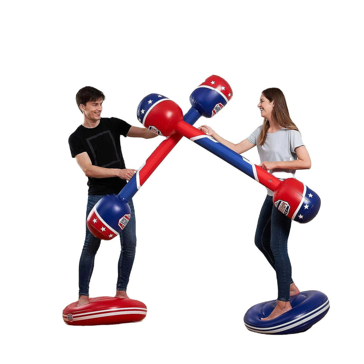 Inflatable Joust Game for Birthday Party Fighting Battle Log Rafts Row Toys for 2 Players Adults Children