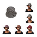 Vintage Cloche Bucket Hat for Women Trendy Checkered Design Packable Fall/Winter Sun Caps Wide Brim Ready Ship for Daily Party