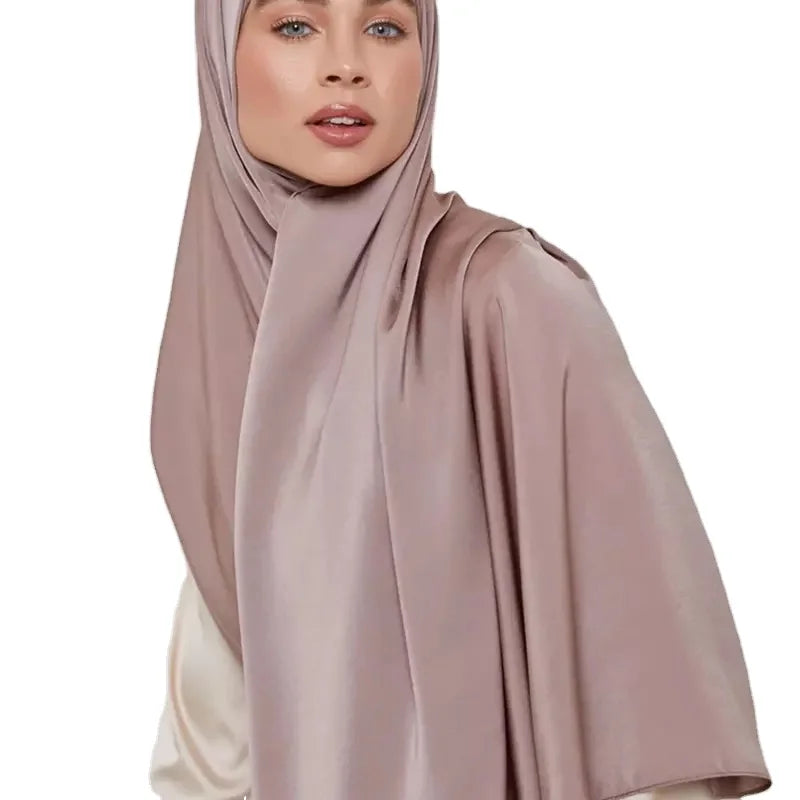 Wanyi Muslim Fashion Hijab Scarf Wholesale in Stock Good Quality Plain Color Elegant Matte Satin Cotton Jersey 180x70cm