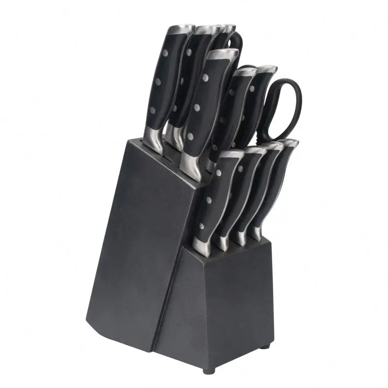 Premium Stainless Steel Block Knife Set POM Handle with Block Stainless Steel Kitchen Knife Set