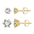 Fine Jewelry Moissanite Stud Earrings D Color Brilliant Round Cut Lab Created Diamond 925 Silver Earrings Gold Plated for Women