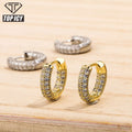 Top Icy Luxury Design Iced Out Diamond Stud Gold Plated Cubic Zircon Cute Earrings for Women Fine Jewelry Studs