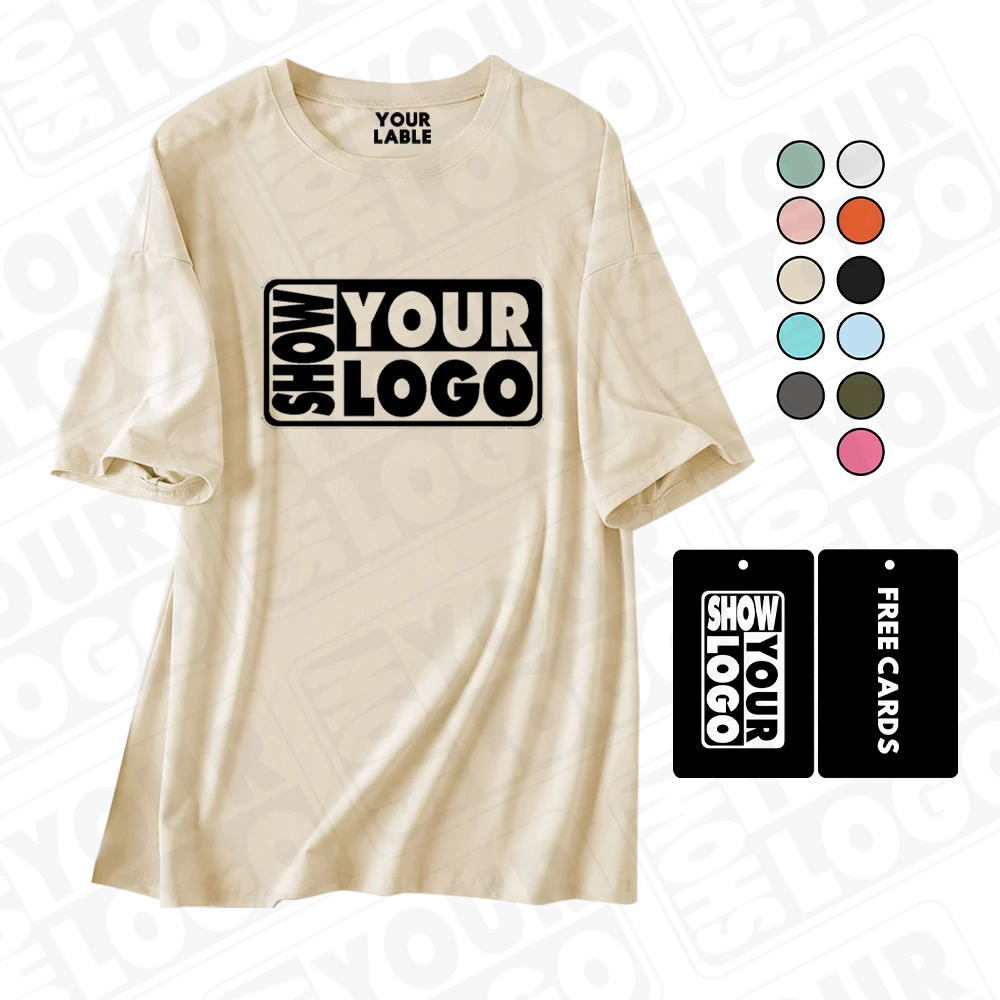 Lady's CB056-YF3381 Cotton Oversize T-Shirt Drop Shoulder Simple Loose Casual Design Custom Logo Plain Plus Size Women's