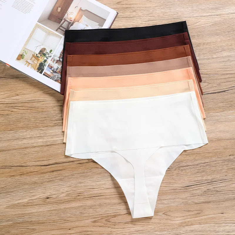 Wholesales Custom One Pieces Cotton Crotch No Show Bonded Women Thongs Underwear Sexy Seamless Panties