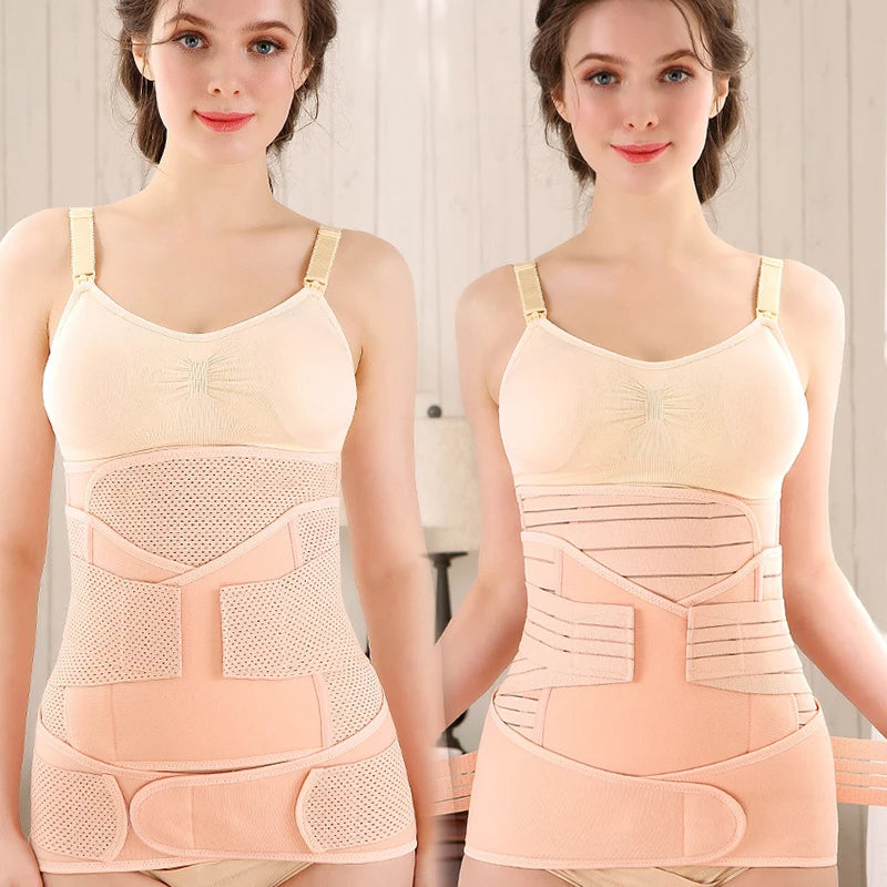 3-in-1 Women's Postpartum Recovery Belt Slimming Tummy Bandage with Maternity & Waist Trainer Functions