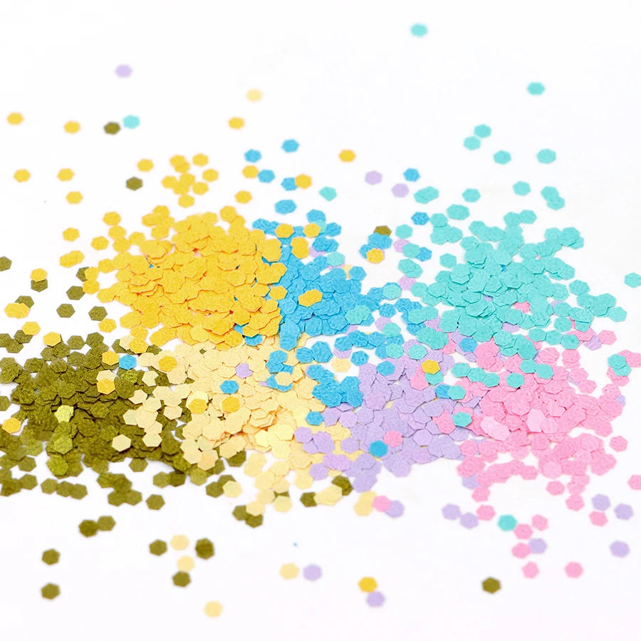 Wholesale Solvent-Resistant Macaron Colors Polyester Crystal Glitter Powder Nail Gel Crafts Paints Shaped 1kg Minimum Order