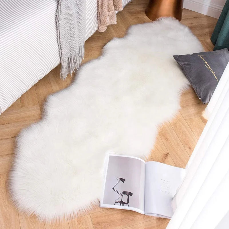Luxury Soft Imitation Sheepskin Sofa Cushion 2ft * 6ft Faux Fur Rug