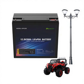 Delongtop LFP1220 12V LiFePO4 20Ah Lithium Battery for Golf Trolley & Remote Control with >6000 Cycles