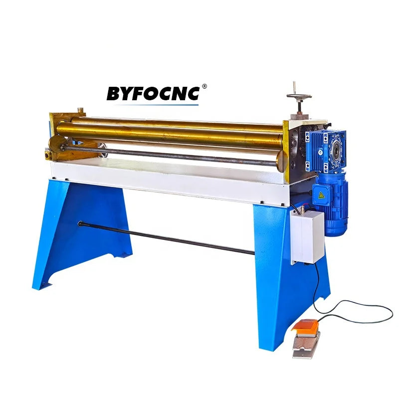 Aluminum and Iron Plate Tube Small Metal Sheet Rolling Bender Electric 3 Duct Roll Bending Former Machine