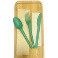 Quanhua Made in China Plastic Hot-selling Tableware Biodegradable Compostable Knife Fork Spoon Cutlery Kit