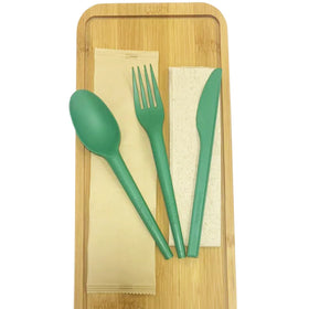 Quanhua Made in China Plastic Hot-selling Tableware Biodegradable Compostable Knife Fork Spoon Cutlery Kit
