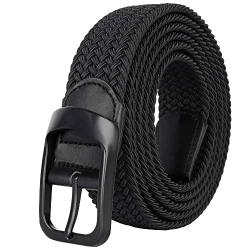 Unisex Stretch Braided Woven Belts without Holes Casual Elastic Fabric Outdoor Belts for Men and Women