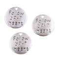 Charms Plates Follow Your Heart 20x20mm Tibetan Silver Color Pendants Antique Jewelry Making DIY Handmade Craft