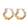 Simple Stainless Steel 18K PVD Plating Personalized Irregular Shaped Geometric Hoop Earrings for Women
