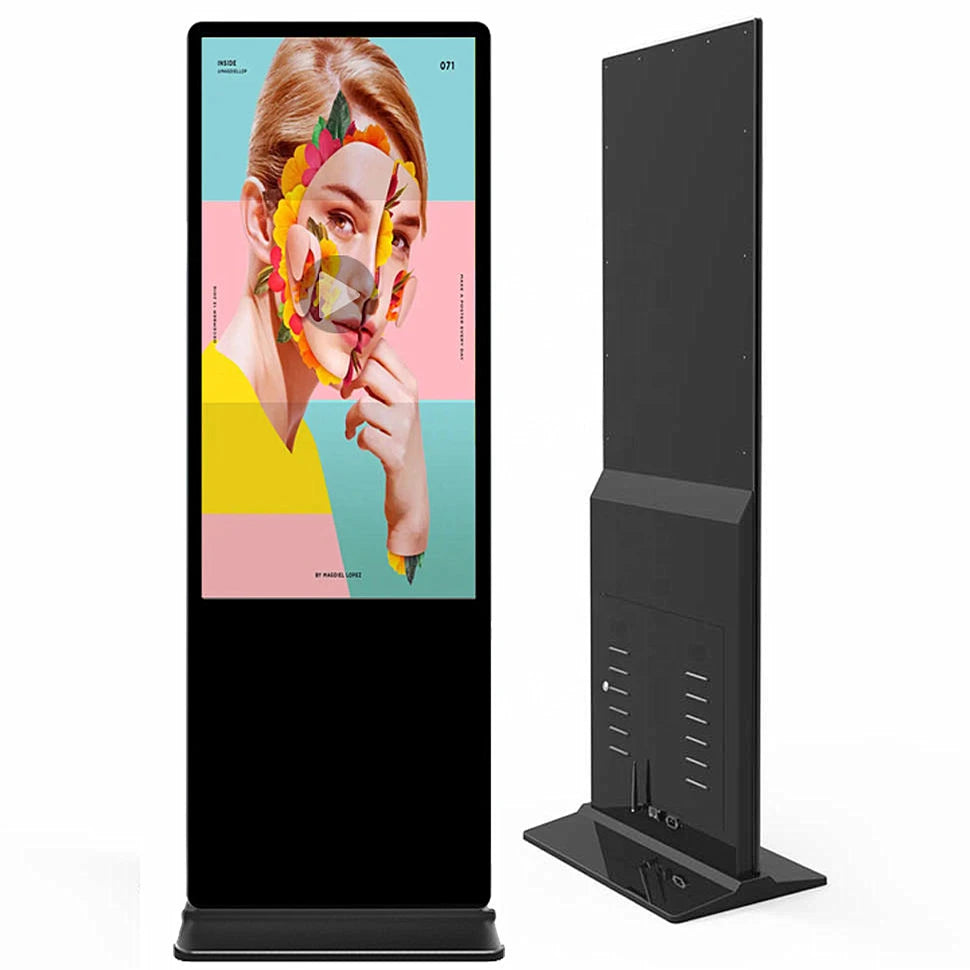 55 Inch Floor Standing Infrared Touch 6 Digital Signage Player Hotel Indoor Use LCD Advertising Display Touch Screen Kiosk