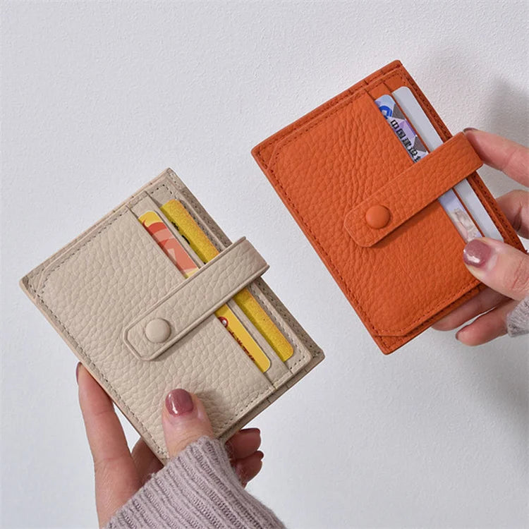 2025 High Quality Mini Buckle Card Wallet Pu Leather Card Holder Custom for Women