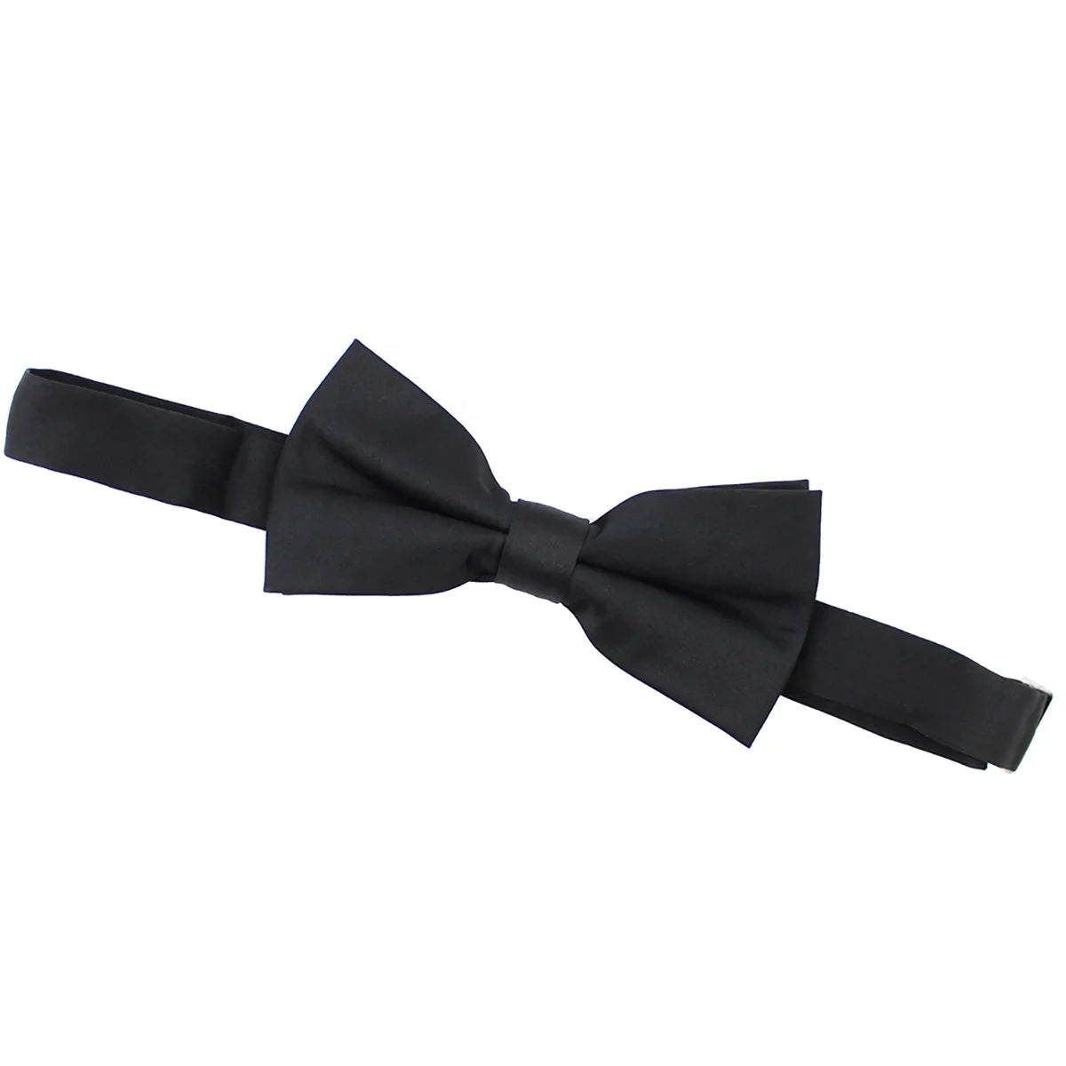 Never-out Handmade Adjustable Classic Solid Color Black Satin Pretied Durable Polyester Gentleman Good Evening Tuxedo Bow Tie