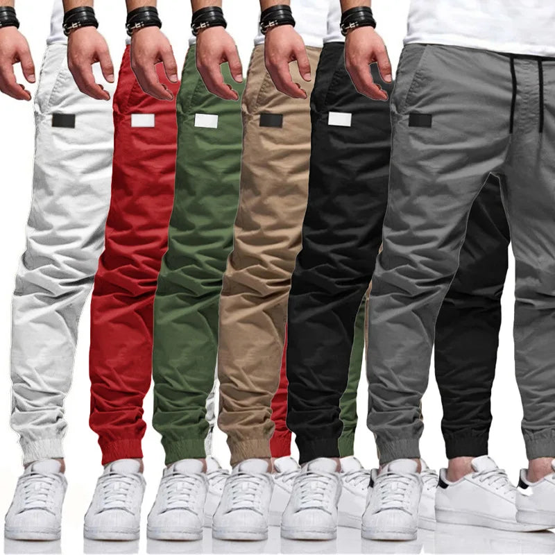Breathable Latest Wholesale Customized Plus Size Cargo Pants Baggy Goggers Elastic Waist Sports  Men's Pants Trousers