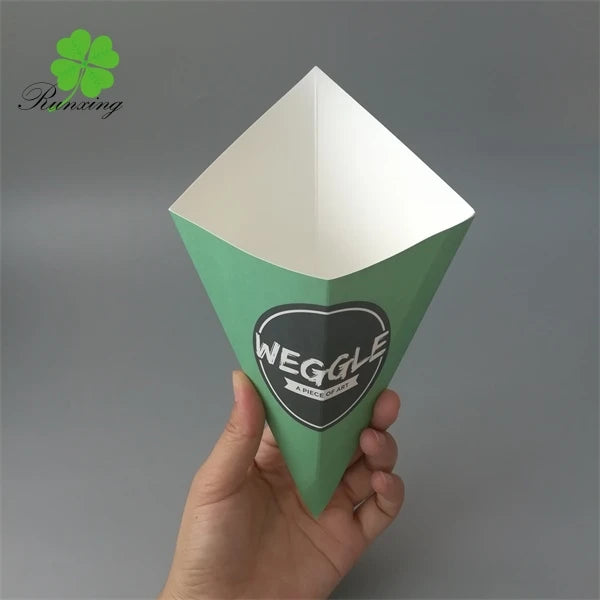 Free Sample Ice Cream Waffle Cone Paper Cup Packaging Waterproof Kraft Art Paper Boxed Shape with Embossing Printing Handling