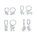 925 Sterling Silver Fashion Jewelry Earrings Fine Jewelry Zirconia Cute Animal Cat Dachshund Poodle Golden Retriever Earrings