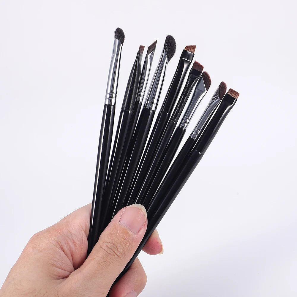 9 Makeup Tools Accept Custom logo Private Label Eye Shadow Brushes Black Style Makeup Brushes